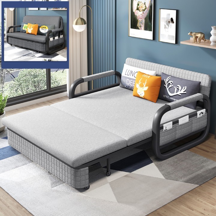 Sofa giường đa năng, Ghế sofa thông minh có thể ngả ra làm giường có 2 kích thước tặng kèm gối