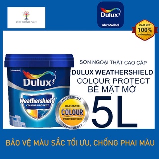 Sơn nước ngoại thất - cao cấp - dulux weathershield colour protect - bề mặt mờ - thùng 5l