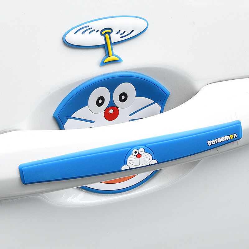 Miếng Dán Trang Trí Tay Nắm Cửa Xe Hơi Chống Va Chạm Chống Trầy Xước Họa Tiết Hoạt Hình Dễ Thương