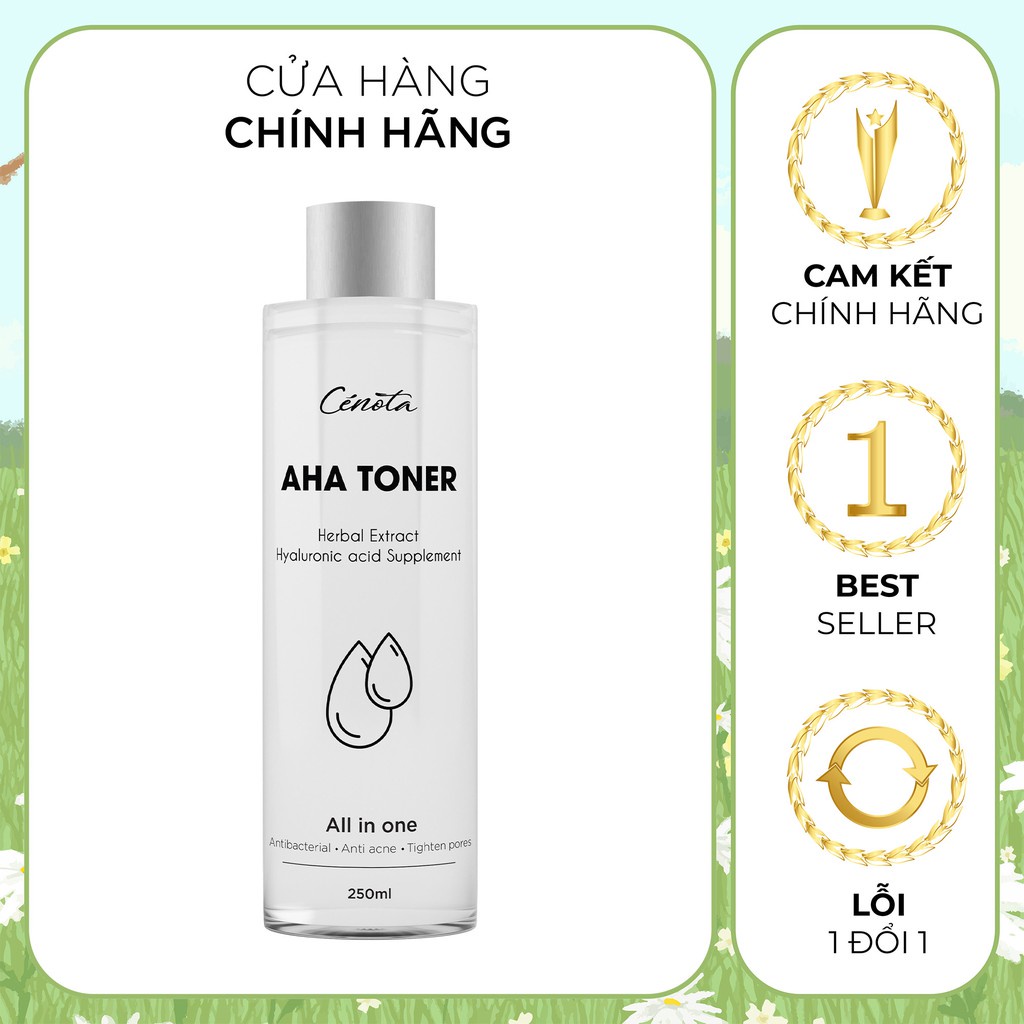 Nước hoa hồng dành cho da mụn Cénota Aha Toner 250ml, nước hoa hồng dưỡng ẩm, cân bằng độ ẩm da | BigBuy360 - bigbuy360.vn