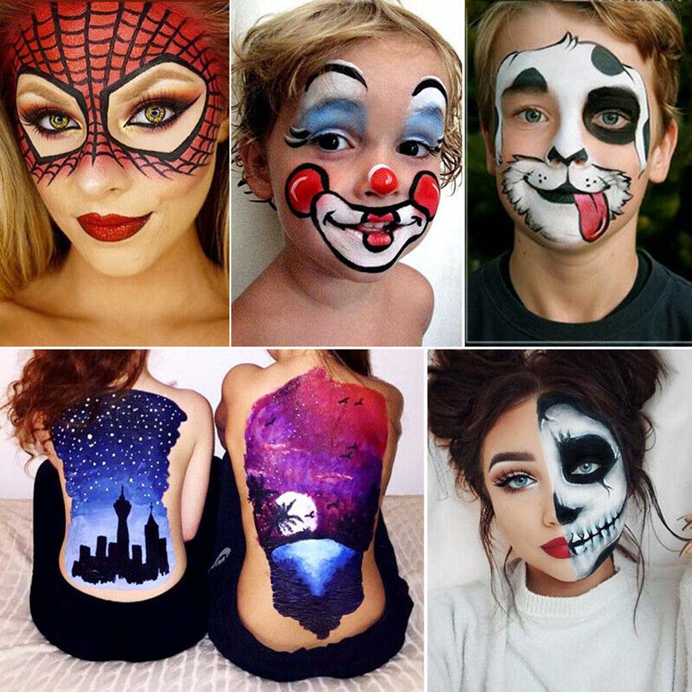 Face Body Paint Pigment Oil Painting 12 Colors Make Up Tools for Halloween Party Cosplay Makeup