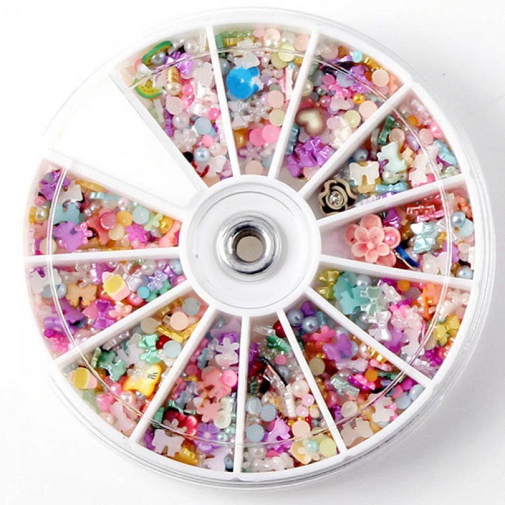 Set 1200 Hạt Nhựa Nhiều Màu Đính Móng Nghệ Thuật