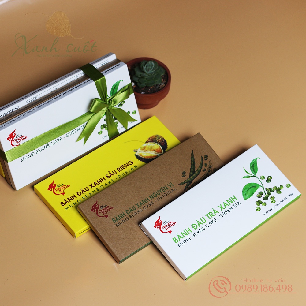 Combo 3 Vị Bánh Đậu Xanh Làm Quà- Truyền Thống, Ngọt Vừa, Thơm Ngon - Mung Beans Cake [Xanh Suốt HCM]