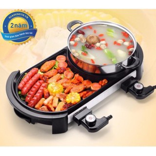Bếp lẩu nướng điện không khói Misushita ( kèm nồi)(Đen) BH 2 năm