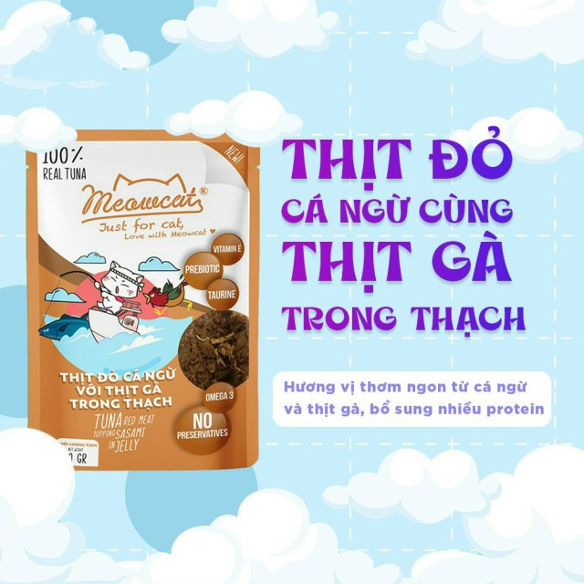 Pate MEOWCAT gói 70g, Thức ăn ướt, Pate dinh dưỡng cho mèo