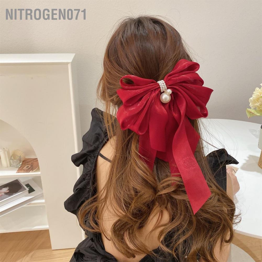 Nitrogen071 Bow Hair Clip Women Girls Fashionable Elegant Bright Color Bowknot Accessory for Daily Life