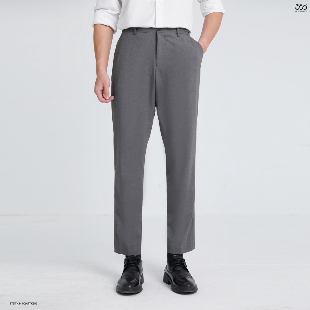 Quần âu sidetab nam cạp cao dáng tapered trẻ trung 360 BOUTIQUE chất liệu cao cấp - QATTK305