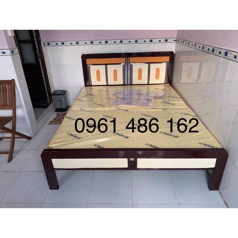 Giường sắt khung hộp 4x8 cao cấp - bảo hành 2 năm - freeship hcm