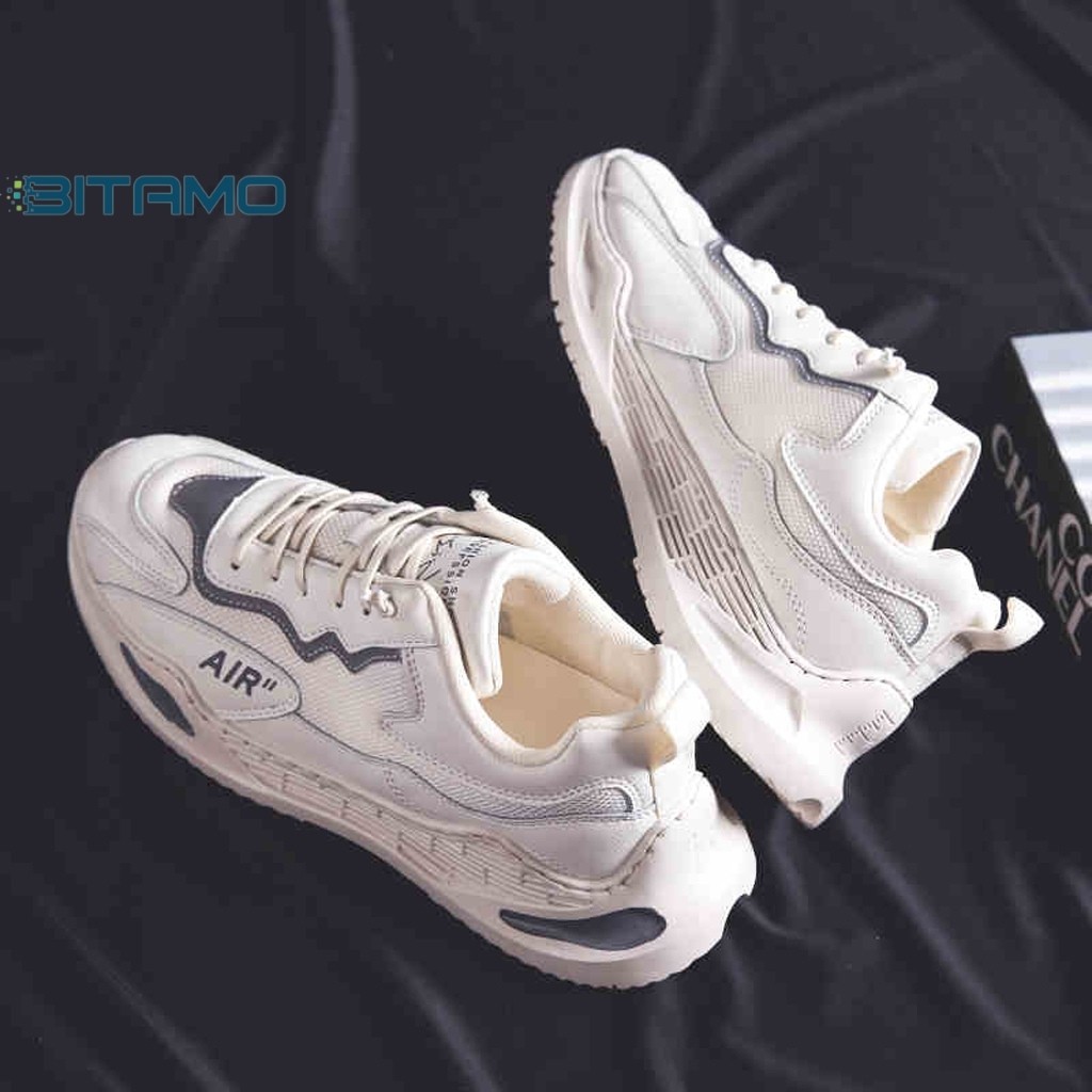 Giày nam cổ thấp độn đế cao cấp đế bằng buộc dây đi học công sở thoáng khí size 39 đến 43 BITAMO G40
