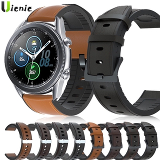 Dây đeo bằng silicon da cho đồng hồ Samsung Galaxy watch 3 45mm 41mm 20mm 22mm