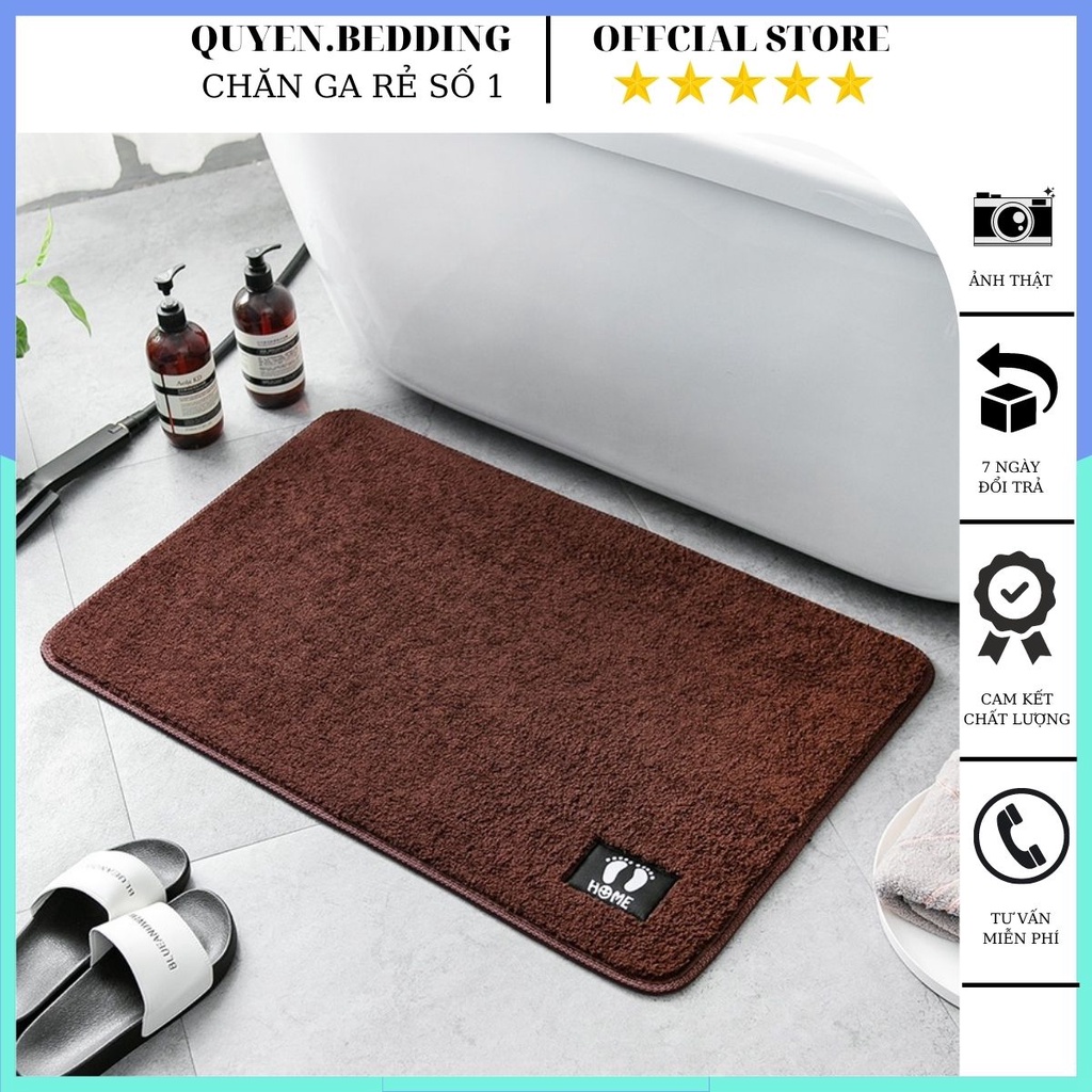 Thảm Lau Chân Lông Cừu Thảm Chùi Chân Lông Len Siêu Thấm Đế Cao Su Chống Trơn Trượt Tiện Dụng Giá Rẻ Size 40 x 60 cm