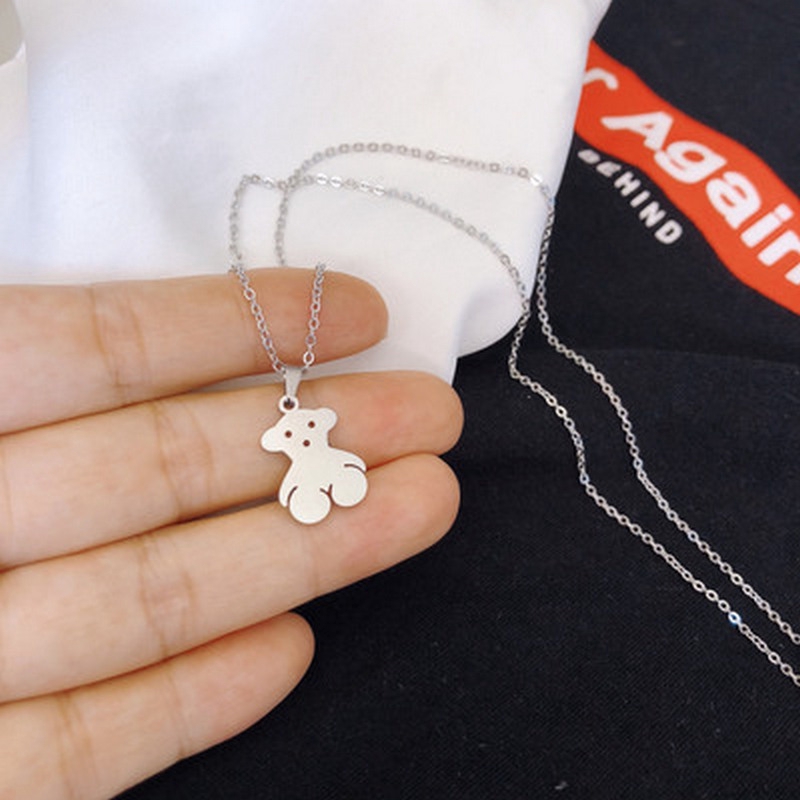 [Mã FASHIONCB232 hoàn tối đa 15K xu đơn 50K] Dây chuyền mặt gấu bằng thép không gỉ phong cách Hip Hop | BigBuy360 - bigbuy360.vn