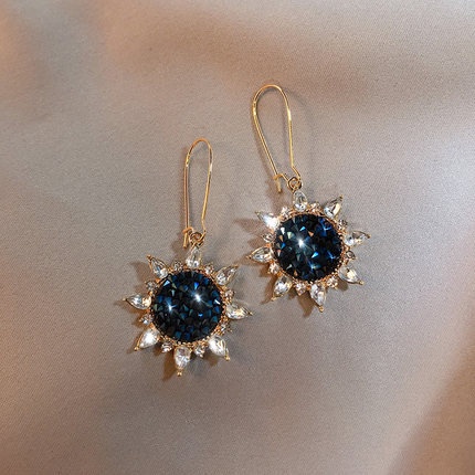 Khuyên Tai Đính Đá sapphire Thời Trang Mùa Hè