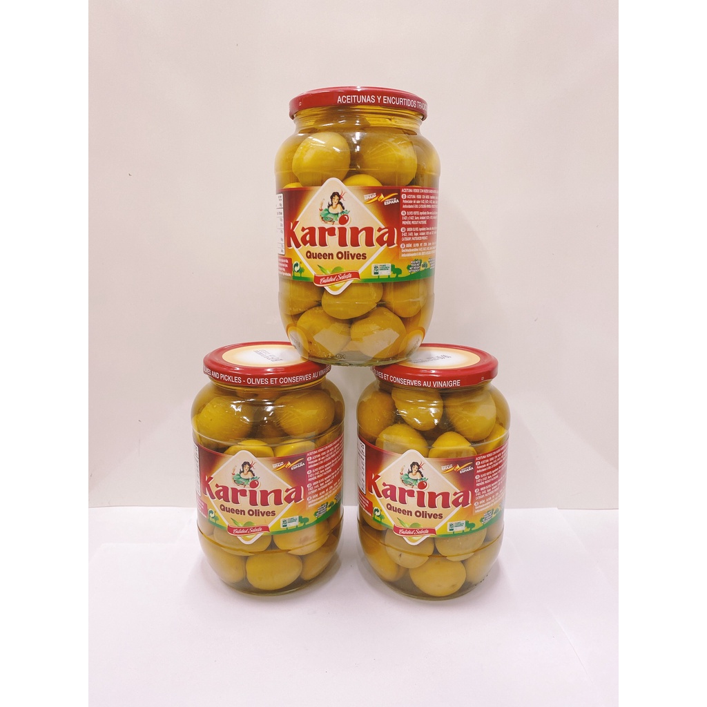 Trái olive nữ hoàng xanh nguyên hạt 870g - Tây Ban Nha