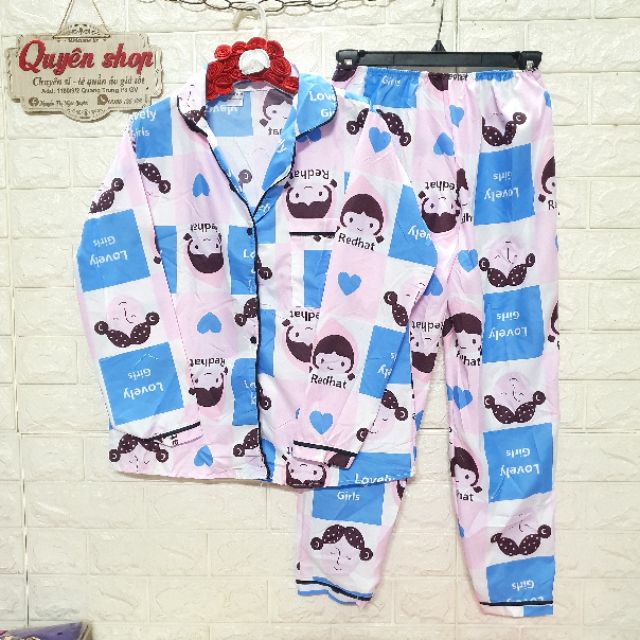 Pizama quần dài tay dài, phom 55kg