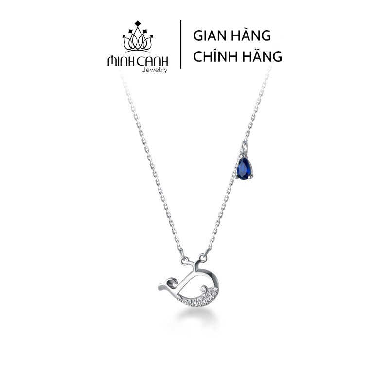 Dây Chuyền Cá Voi Mix Đá Xanh Bạc Ý S925 Minh Canh Jewelry
