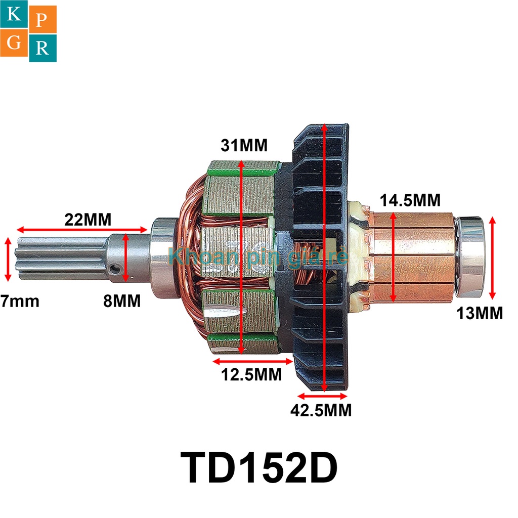 Roto máy khoan máy bắt vít makita 18V TD152D TD140D