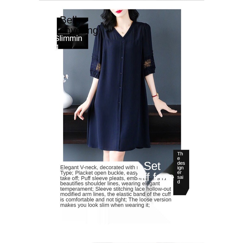 Đầm Lửng Dáng Rộng Màu Đen Thời Trang Mùa Hè Cho Nữ