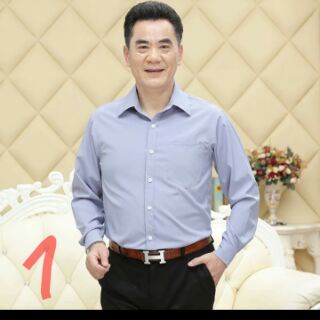 Áo Sơ Mi Nam Công Sở Trung Niên.áo sơ mi trung niên Dài Tay Vải Cotton Trơn