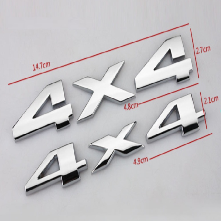 Decal Tem Chữ 4X4 3D INOX Cao Cấp Dán Trang Trí Ô Tô G40407