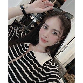 Váy Xuông Kẻ Đen Trắng