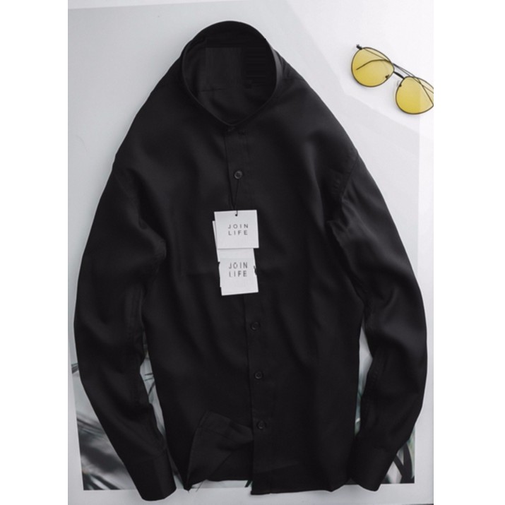 Áo sơ mi nam cổ trụ dài tay nhiều màu vải không nhăn-Tặng 1 đôi Vớ Nam | BigBuy360 - bigbuy360.vn