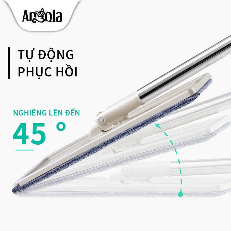 Cây lau nhà thông minh tự vắt Angola D01 xoay 360 độ, Bộ chổi lau nhà tự vắt thông minh 2 ngăn chính hãng cao cấp