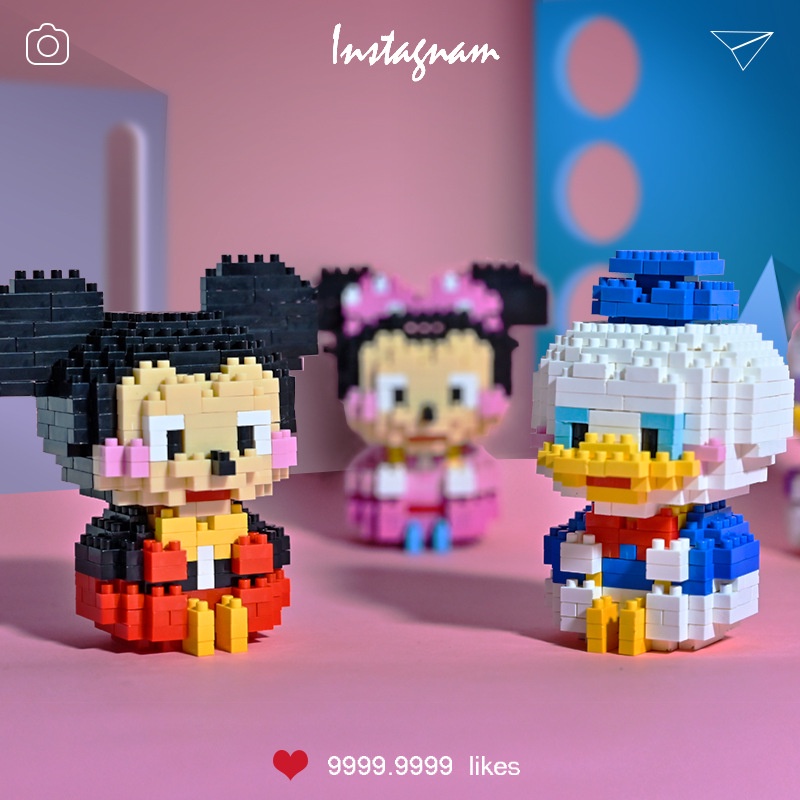 Đồ chơi lego hạt nhỏ hình Disney 3D trang trí/ giáo dục bé