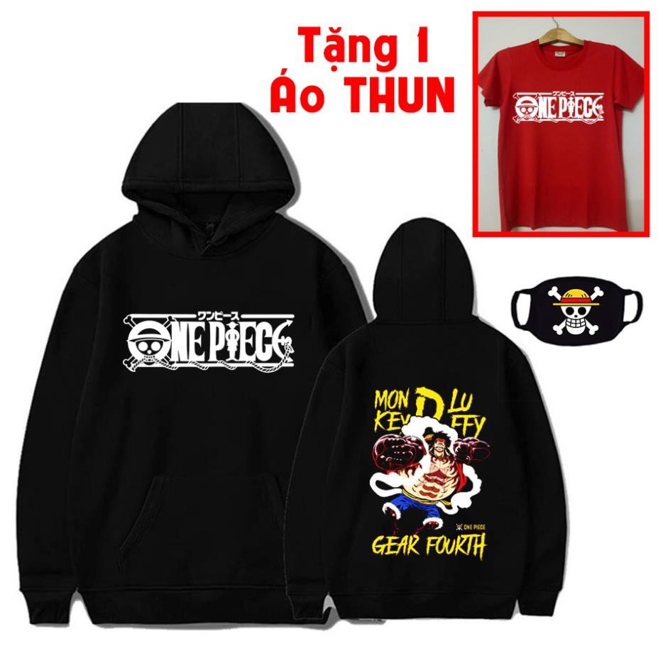 Mua áo hoodie Luffy Gear 4 tặng kèm áo thun bịt mặt one piece /gia tốt nhất