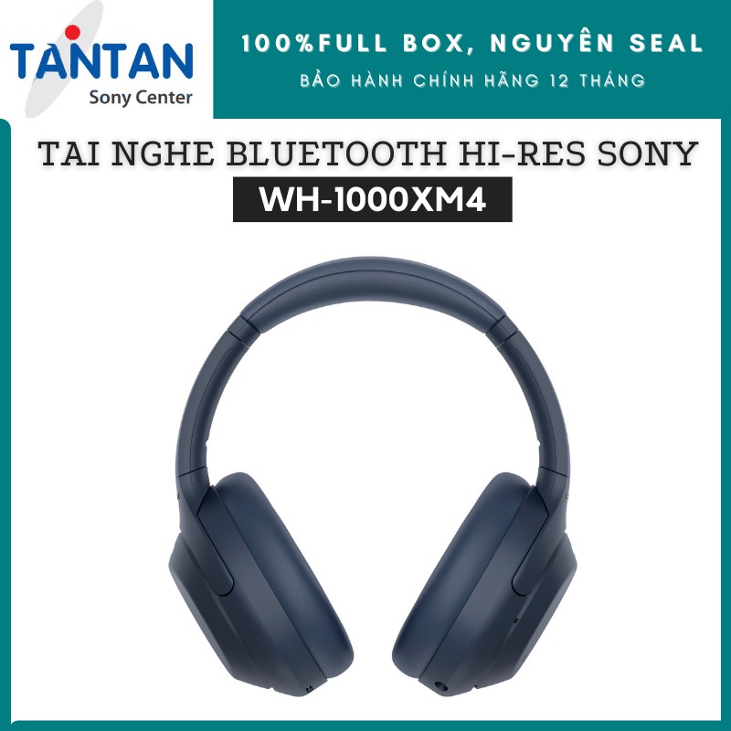 Tai Nghe Sony BLUETOOTH HI-RES CHỐNG ỒN Sony WH-1000XM4 Xanh NaVy | Dsee Extreme - Speak to Chat - Pin: 38h