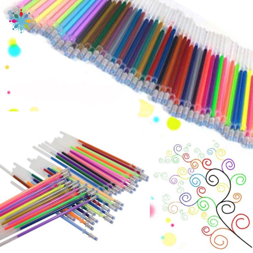 12 Pcs/set Gel Pen Refill Office Color Gel Refill Glitter Rods Ink Office School Stationery Writing Supplies Handles YKT