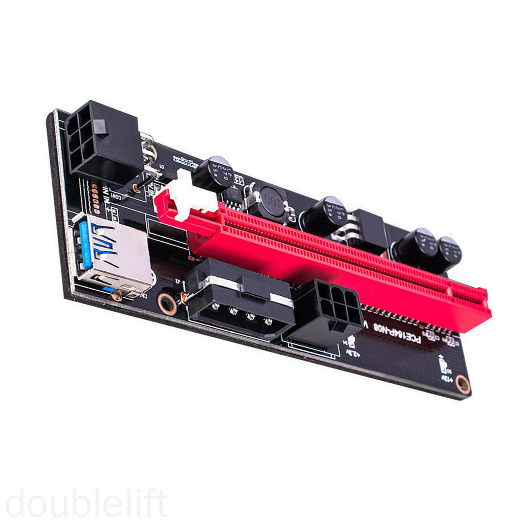 PCI-E Riser Board 1X to 16X Extender 6-pin Adapter Card PCI-E GPU Extender Board Computer Accessory doublelift store