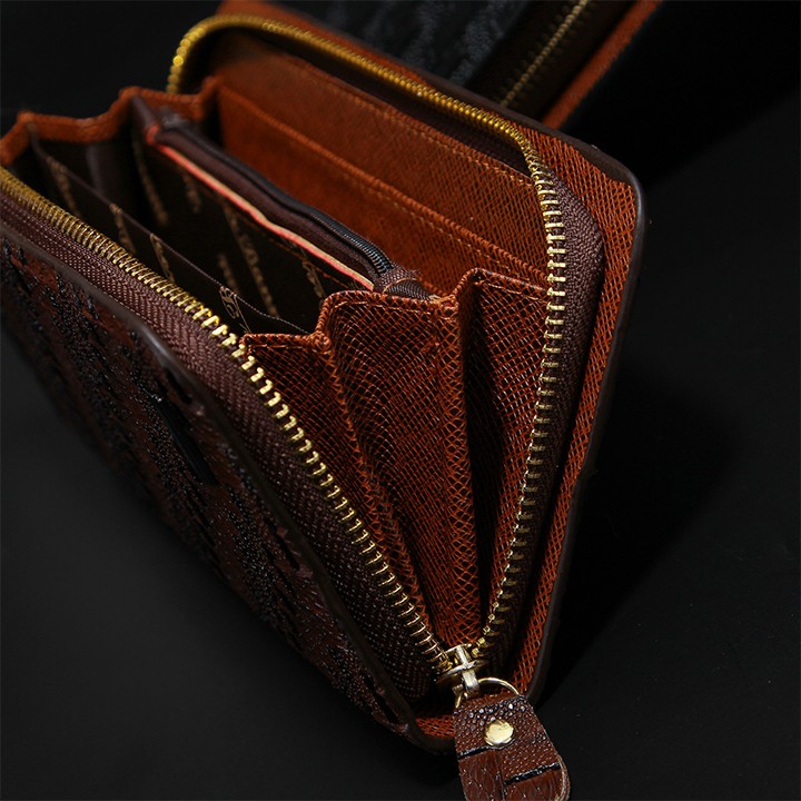 Ví dài kiểu da rắn phong cách Châu âu có ngăn đựng thẻ tín dụng