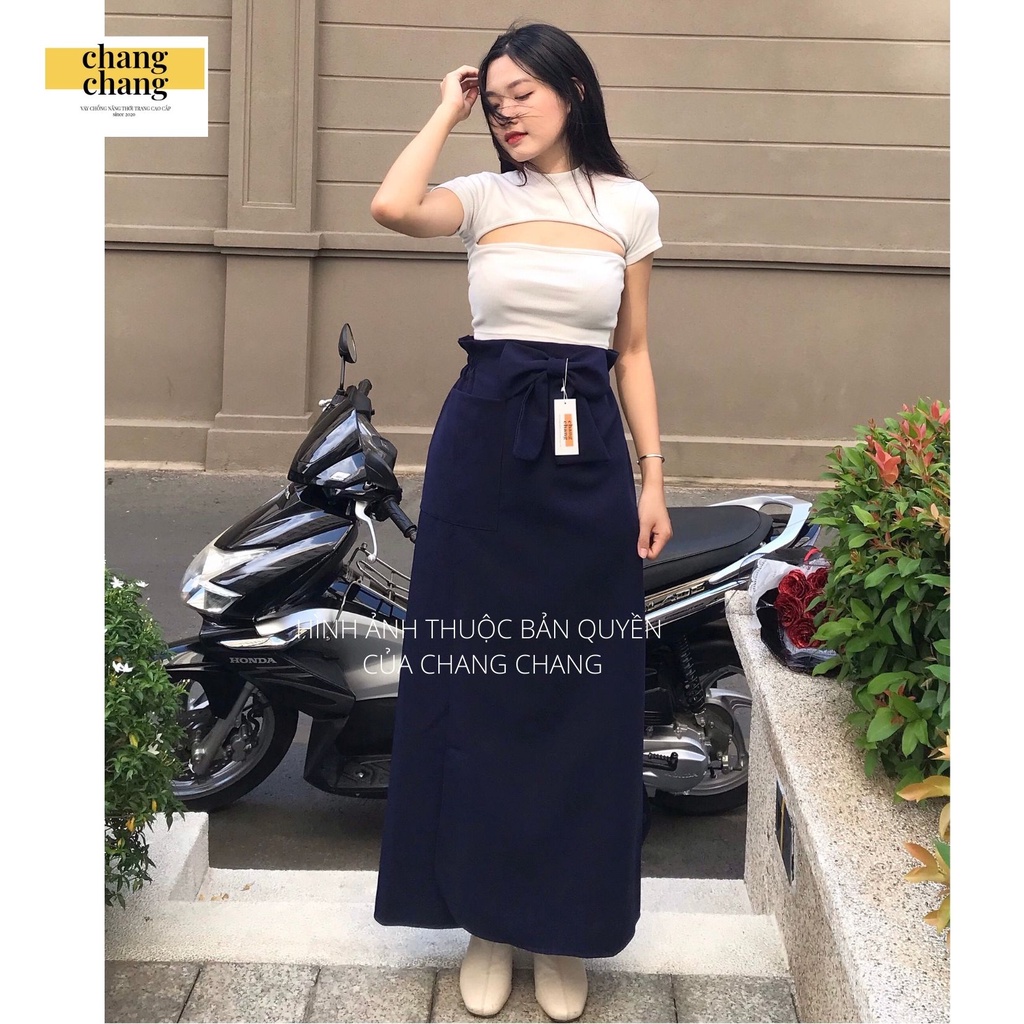 [HÌNH THẬT] Váy Quây Chống Nắng Xẻ Tà, Váy Che Nắng Xẻ Tà Có Lưng Thun Cài Nút Vải Quần Tây Thiết Kế