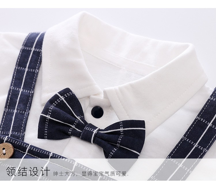 Bộ Áo Liền Quần Giả Liền Quần Tam Giác Tay Lửng Thời Trang Mùa Hè 0170 Cho Bé Trai