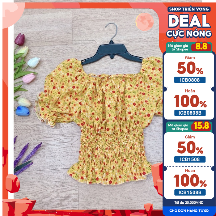 Áo Croptop hoa nhí Bigsize 55-85kg