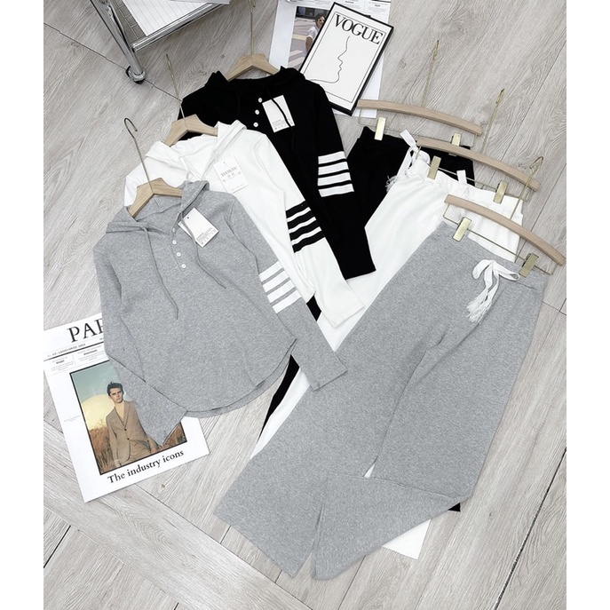 [ 𝐅𝐑𝐄𝐄 𝐒𝐇𝐈𝐏 ]  SET LEN THOM SỌC TAY XẺ GẤU VẠT BẦU