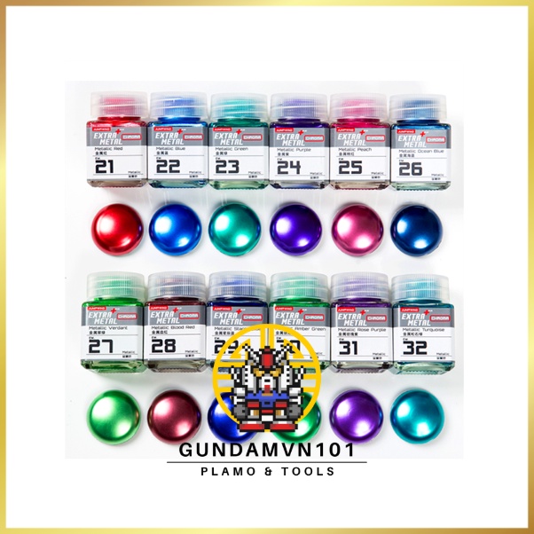 SƠN JUMPWIND EXTRA METAL PLUS COLOR CHROMA -  Sơn màu metallic kim loại mô hình lắp ráp gundam gunpla figure doll anime