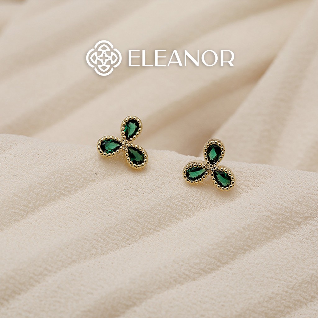Bông tai nữ Eleanor Accessories đính đá xanh phụ kiện trang sức sành điệu