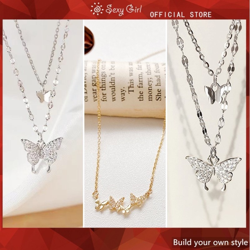 Vòng cổ Mặt Hình Bướm Phong Cách Hàn Quốc Sang Trọng Cho Nữ