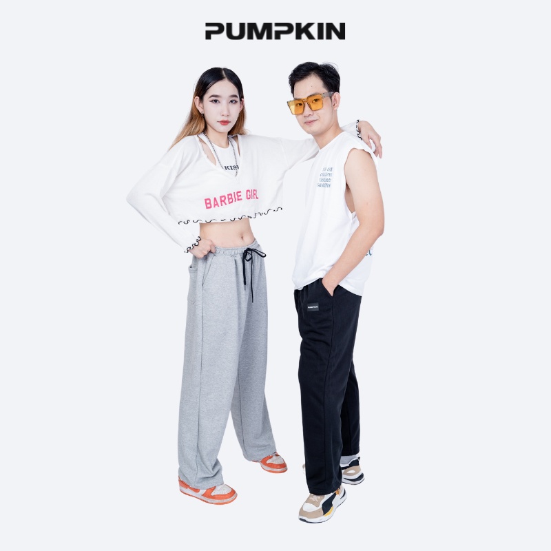 Quần Jogger PUMPKIN nỉ chân cua unisex gắn logo basic dành cho nam và nữ phong cách Local Brand