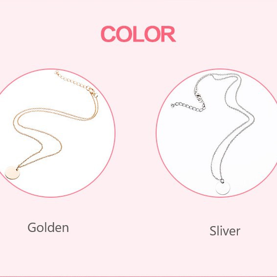 Dây chuyền mỏng mặt tròn từ hợp kim thời trang dành cho nữ