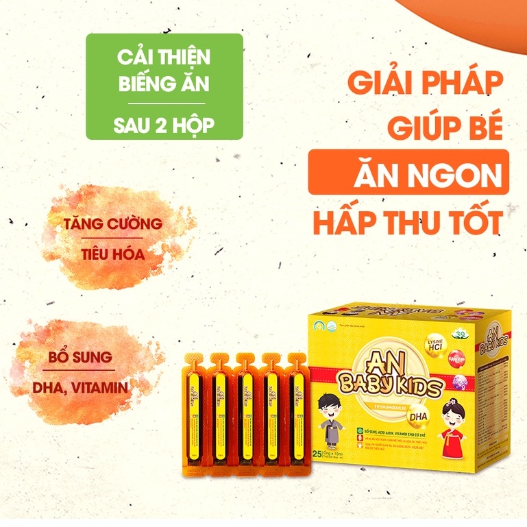 Siro ăn ngon - Vitamin ăn ngon An Baby Kids bổ sung DHA, giúp bé tăng cân, tăng cường sức đề kháng