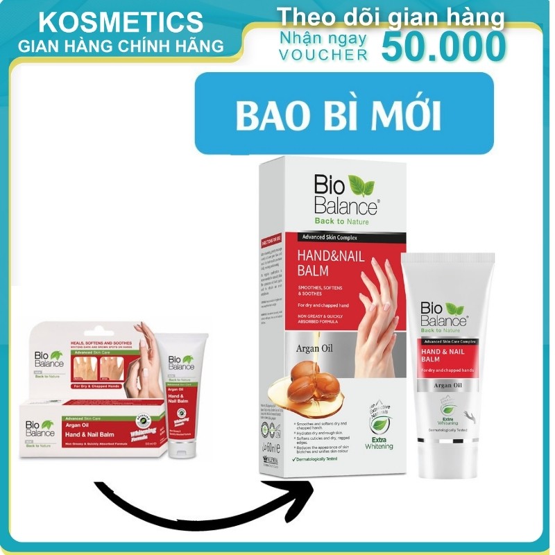 Kem dưỡng da tay và móng chiết suất dầu Argan BIO BALANCE 60ML