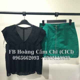 Chân váy zara xanh size xs