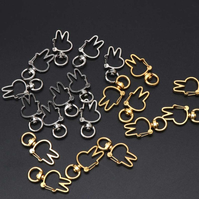 Set 10 móc khóa kim loại hình chú thỏ dễ thương