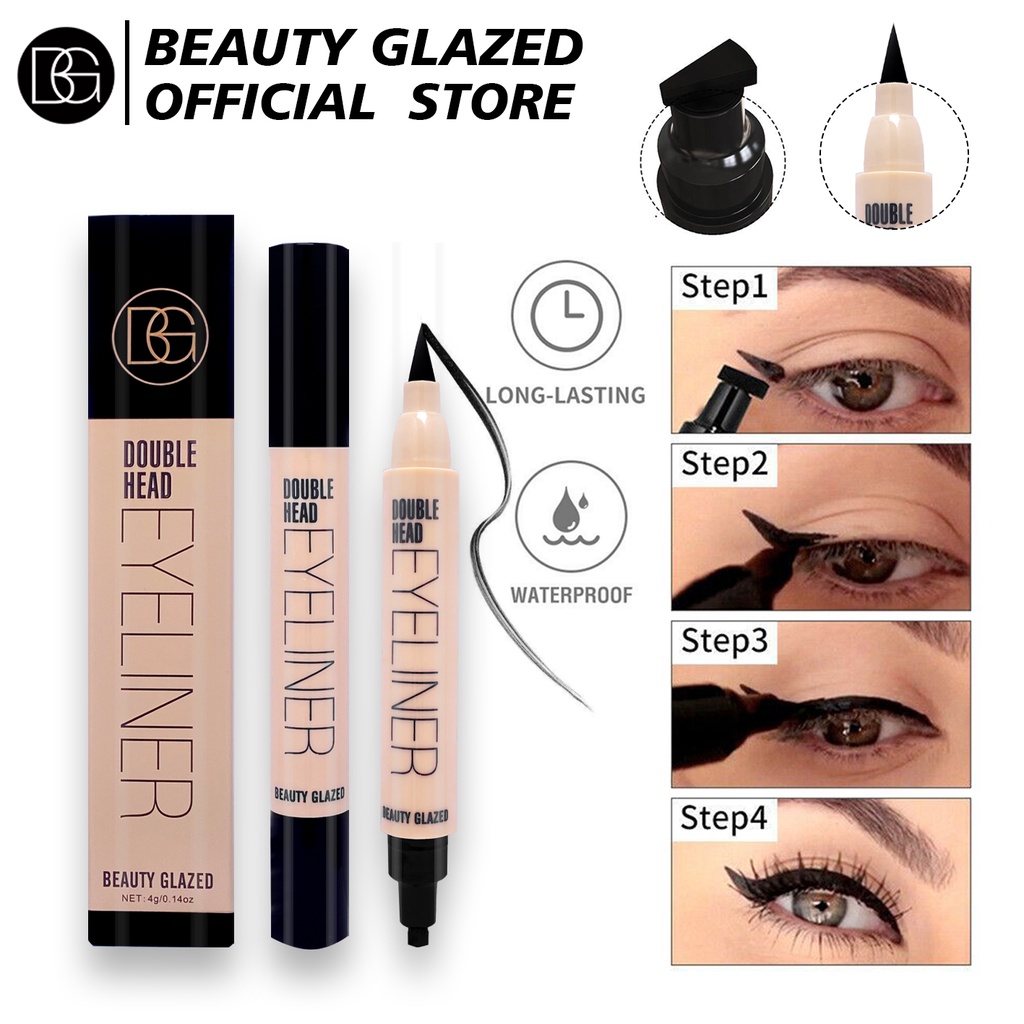 Bút Kẻ Mắt Beauty GLAZED Thiết Kế Hai Đầu Chống Thấm Nước Trang Điểm Mắt Mèo