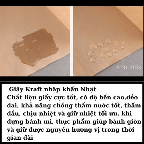 Túi giấy đựng bánh 10 chiếc - Túi giấy Kraft abu.kids