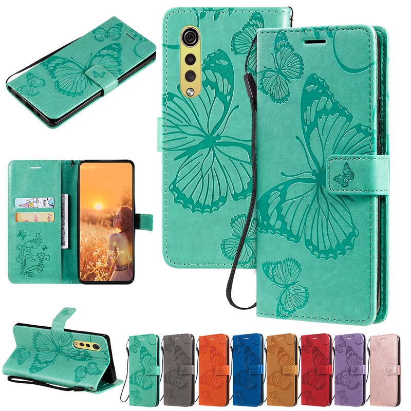 Ốp điện thoại chạm nổi hình bướm cho LG Velvet 2 Pro/Stylo 7 4G/K52 5G /K61/K22 Plus/G9/G900/K40/K12 Plus