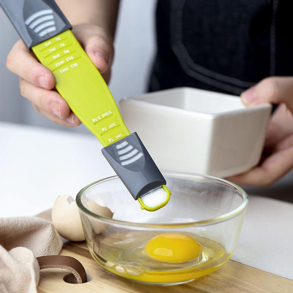 JARRED Muỗng Đong Hai Đầu Màu Xanh Lá Cây Sáng Tạo Có Thể Điều Chỉnh